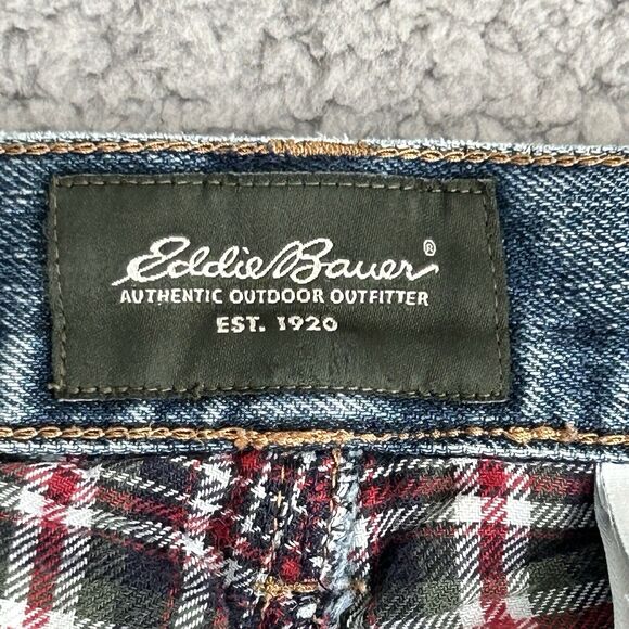 Eddie Bauer Fleece Lined Jeans Mens 38 X 32 Relaxed Fit Denim Outdoor Hunting - Picture 2 of 16